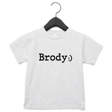 Load image into Gallery viewer, Smiley/Heart Name Shirt