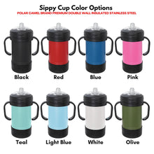 Load image into Gallery viewer, Personalized Water Bottle | Custom Infant Toddler Baby Kids Sippy Cup | Stainless Steel | Multiple Fonts and Sizes | Laser Engraved Gift