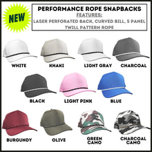 Load image into Gallery viewer, Personalized Snapback | Laser Perforated | Infant Child Baby Toddler Kids Adult Youth Snapback | Custom Name Hat | Twill Rope Cap