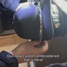 Load and play video in Gallery viewer, Embroidered Name Snapback Hat | Laser Perforated | Personalized Infant Baby Toddler Kids Adult Youth | Line Stitched | Custom Twill Rope Cap
